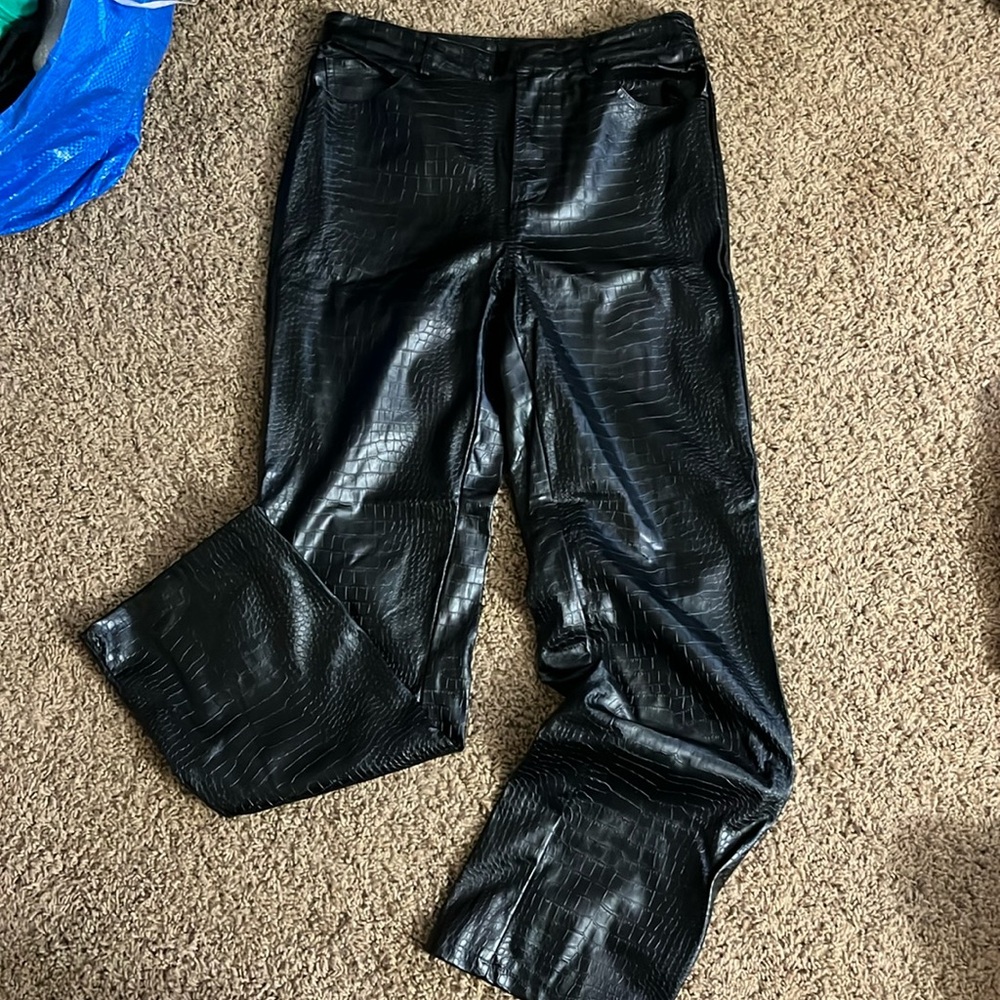 Snakeskin leather pants